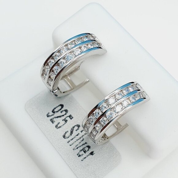 "925 Sterling Silver Cubic Zirconia Earrings, UU1P6A6126 - Picture 2 of 10